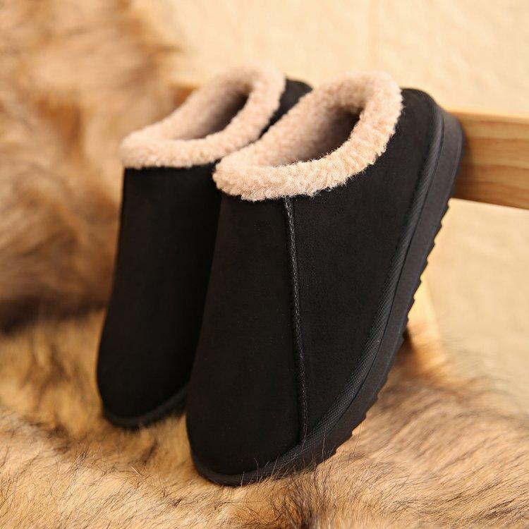 Women's Padded Lining Soft Thick Bottom Heightening Outdoor Thickening Warm Lightweight Comfortable Stirrups Ground Cotton Shoes Snow Boots Slippers