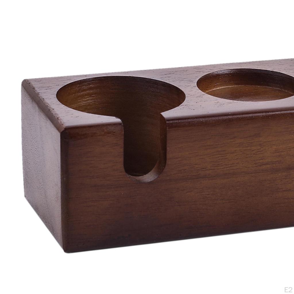 Beech Wood Manual Coffee Tamper Holder Bracket Station Tamping Tool Stand Rustic Barista Tools for ,