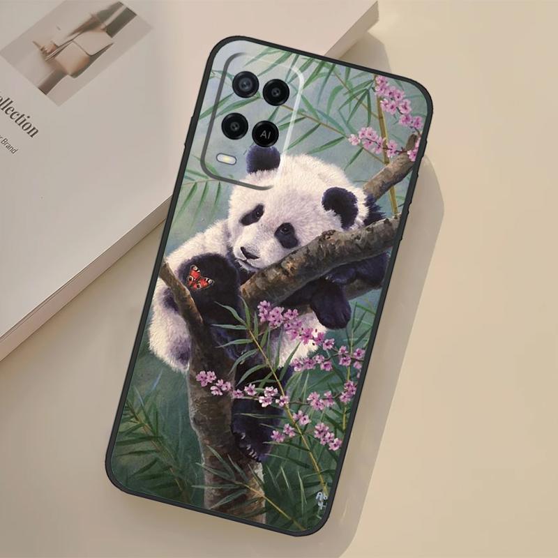 Panda Animal Cute Bear Case For Oppo A76 A96 A16 A17 A18 A60 A80 A40 A38 A58 A78 A98 A94 A74 A54 A15 A57 A77 A5 Pro