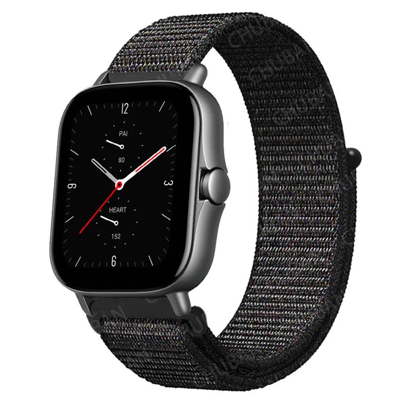 

20mm/22mm Nylon Loop watch band For Amazfit GTS/4/2/2e/3/GTS2 Mini/GTR 4/3 pro/GTR2/2e/stratos 2/3 Bracelet Amazfit bip-u strap 22mm watch band
