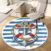 1pc Nautical Anchor Lifebuoy Round Carpet, Perfect for Decorating Chairs, Living Rooms, Or Bedrooms, for Living Room.134