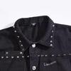Men's Black Studded Denim Vest - Trendy Korean Style Plus Size Waistcoat