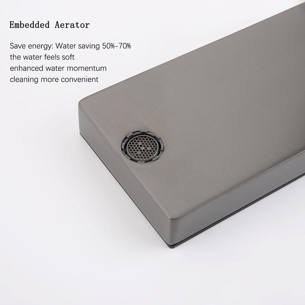 Bagnolux Gun Grey Mixer Hot Cold Water Tap Single Hole Deck Mounted Bathroom Brass On By Sensor Temperature Display Basin Faucet