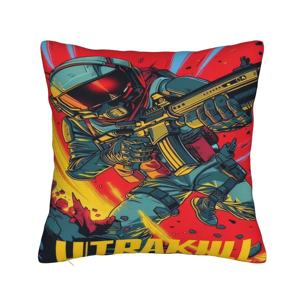 Подушки з принтом відеогри Ultrakill Наволочки для подушок Декор для теплої вітальні На блискавці Багаторозмірні