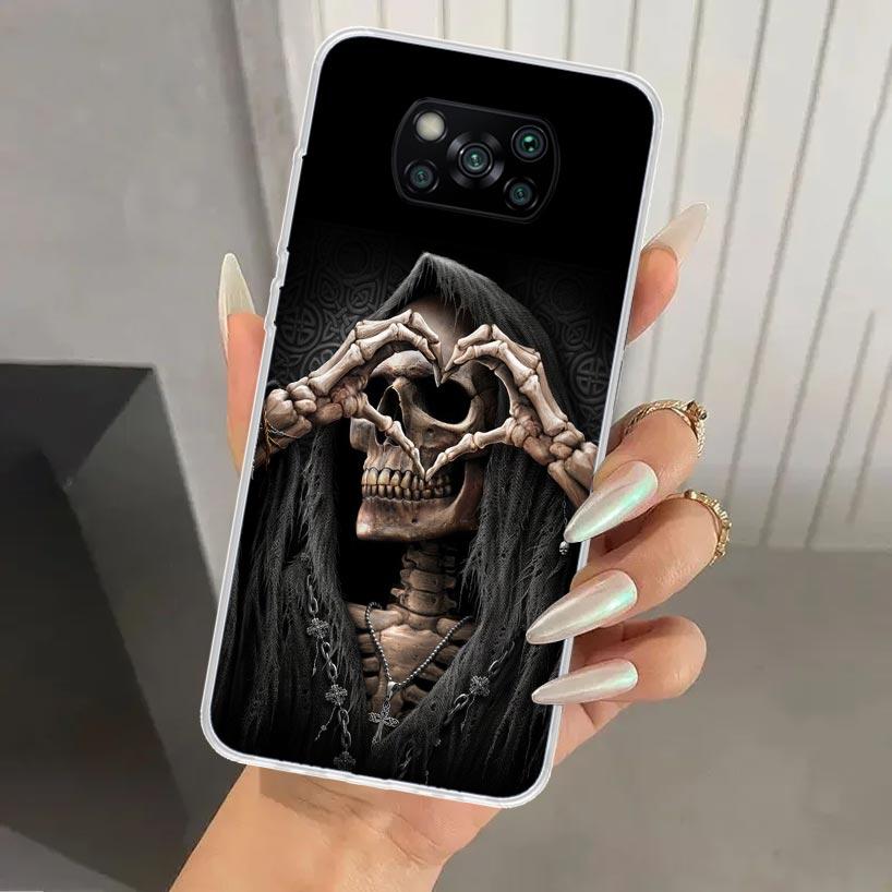 Grim Reaper Skull Skeleton Phone Case for Xiaomi Poco X5 X6 X7 Pro F7 Ultra M7 Redmi 15 15C 13 13C 12 12C 10 10A 10C 9 9A 9C 9T
