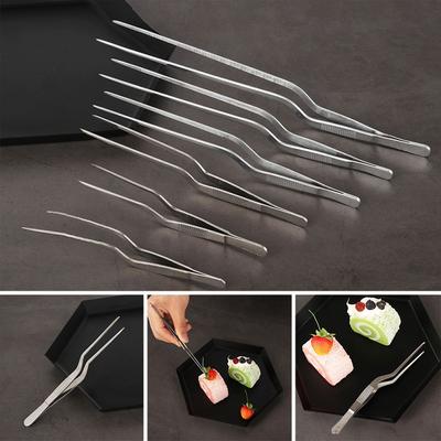 New Serving Presentation Chef Stainless Steel  BBQ Clip Food Tweezer Barbecue Tongs