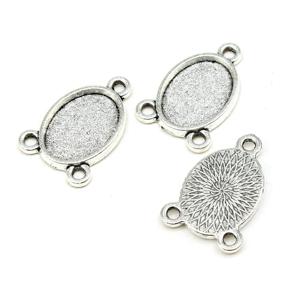 Multi Size Blank Bases Tray Three Loop Bezel Charm Base Connectors For Earrings Making