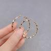 2025 New Sequins Irregular Hoop Earrings Gold Color Metal Round Circles Women's Loop Earrings Rock Style Small Earrings brincos