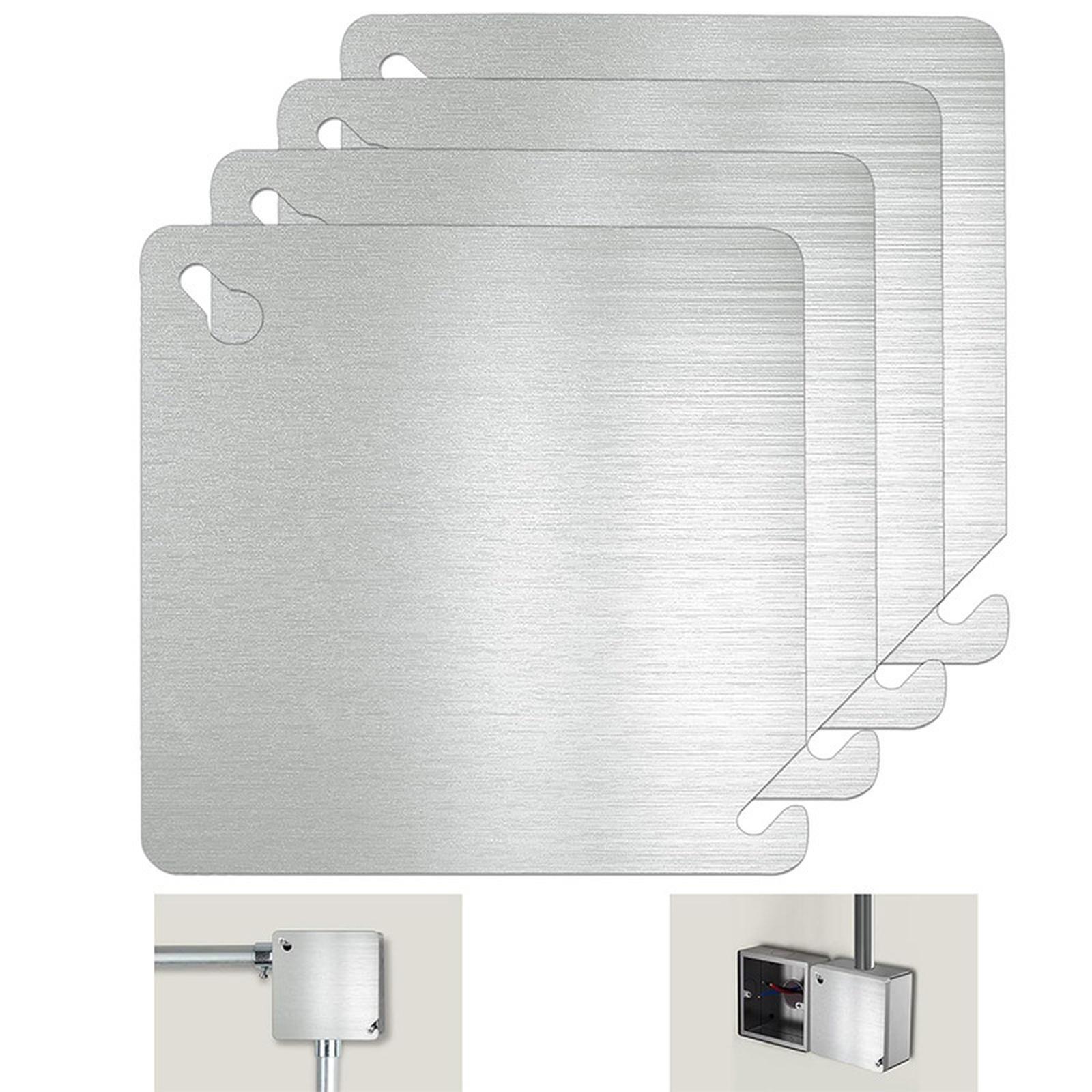 

YHOPE 4x4 Metal Electrical Box Cover Plate, 4 Pcs Electric Junction Box Panel, 4 Inch Steel Metal Corrosive Resistant Cover One Size білий