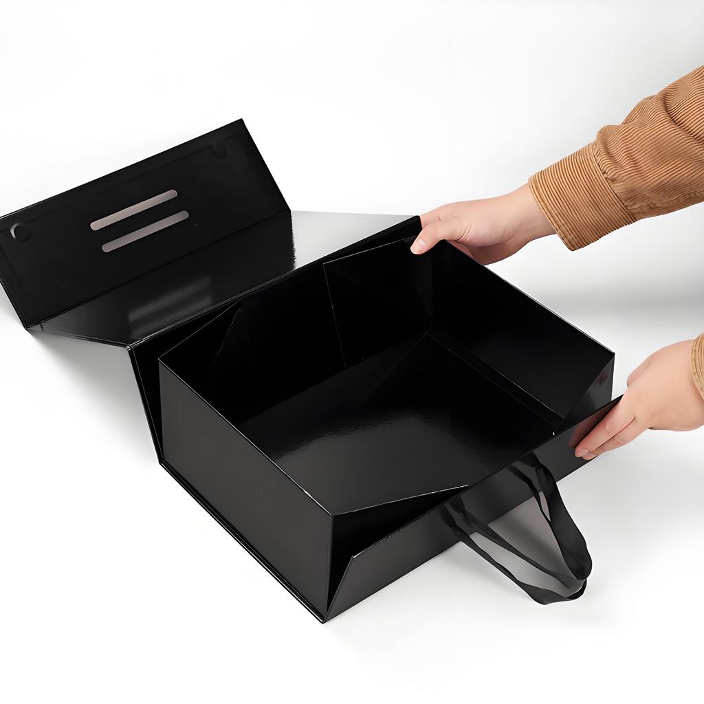 Eco-Friendly Pink Magnetic Handle Folding Box with Soft Ribbon for Stylish Candle Packaging