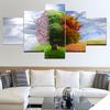 5 Panels Landscape Canvas Painting Four Seasons Tree Magic View Posters and Prints Wall Art Pictures Room Home Decor No Frame