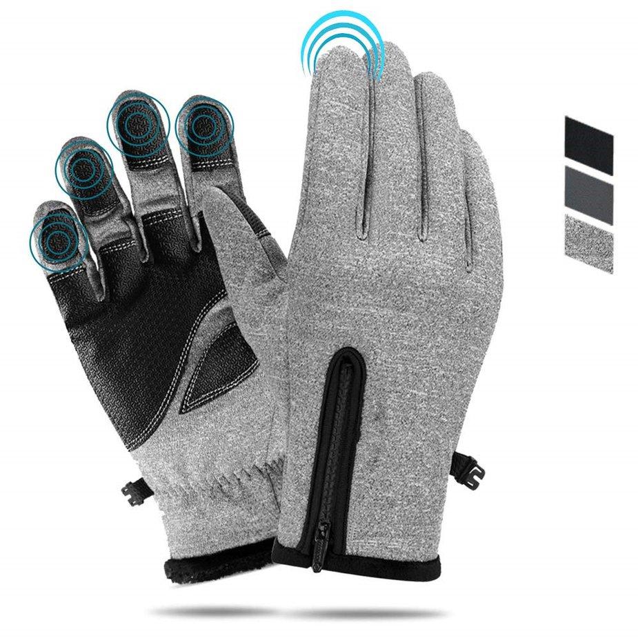 Buy Free Time Windproof Warm Gloves Outdoor Zipper Gloves Full Finger