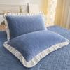 Velvet Pillowcase Autumn Winter Pillow Cover with Pleated Edge Skin-friendly Pillow
