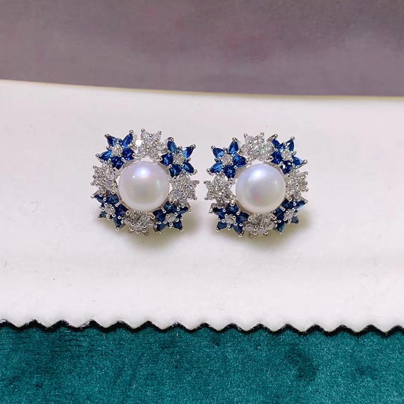 Funkelndes Zirkon DIY Perlen Schmuckset: Ohrstecker, Ring, Anhänger und elegante Schlüsselbeinkette