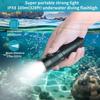 1200LM Dive Light Dive Torch 5 Mode Underwater Light IPX8 Water Proof Flashlight with Power Indicator for Camping Swimming Hiking