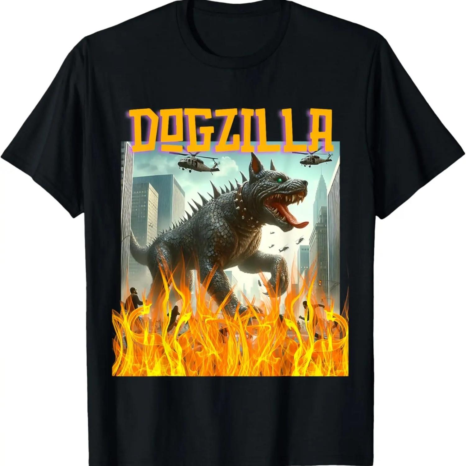 

Dogzilla T Shirt, Vintage Dogzilla Dogs, Funny Dog T-Shirt S чёрный