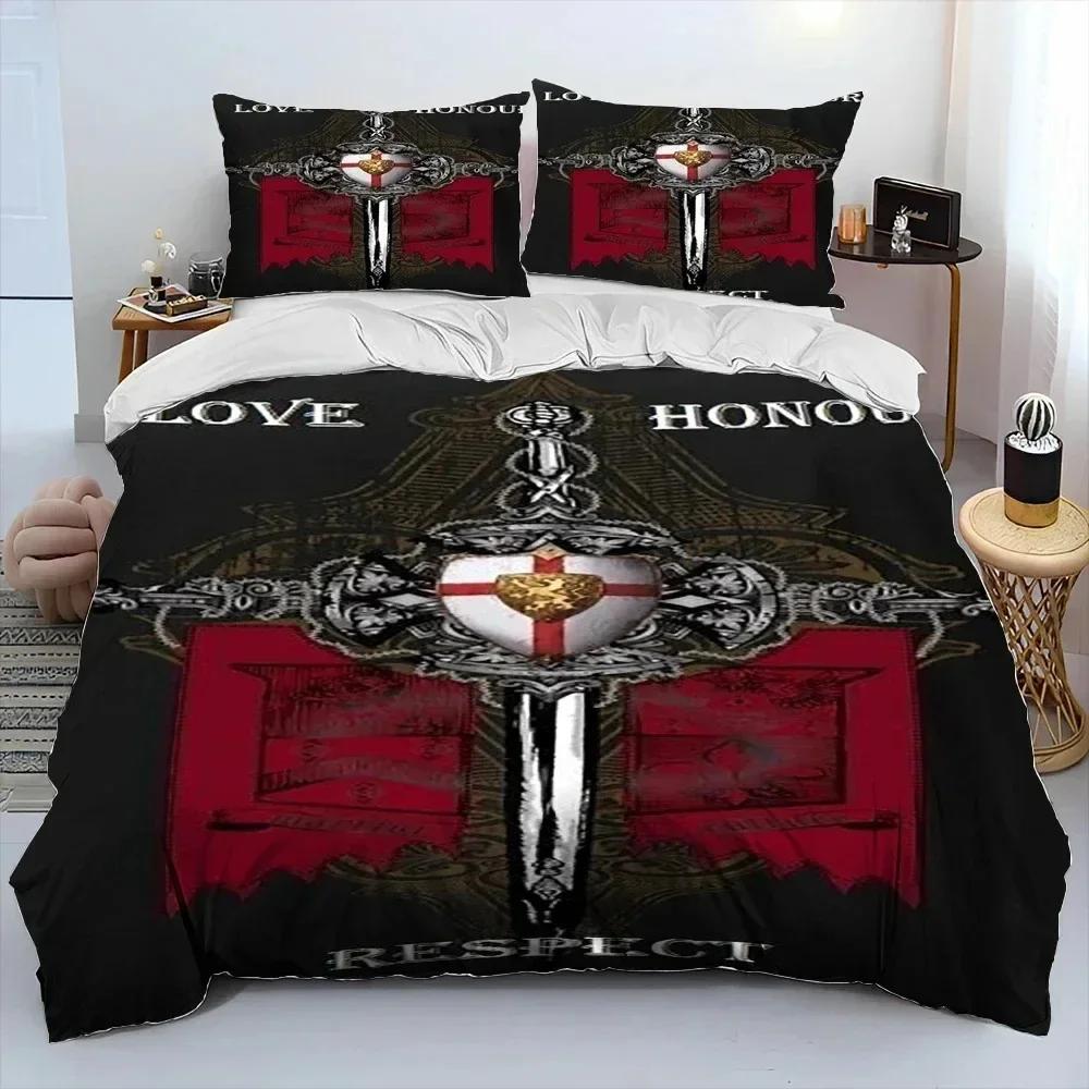 

Cavalier Knight Templar Crusaders Bedding Set Single Twin Double Queen King Cal King Size Bed Linen Set 70x133cm