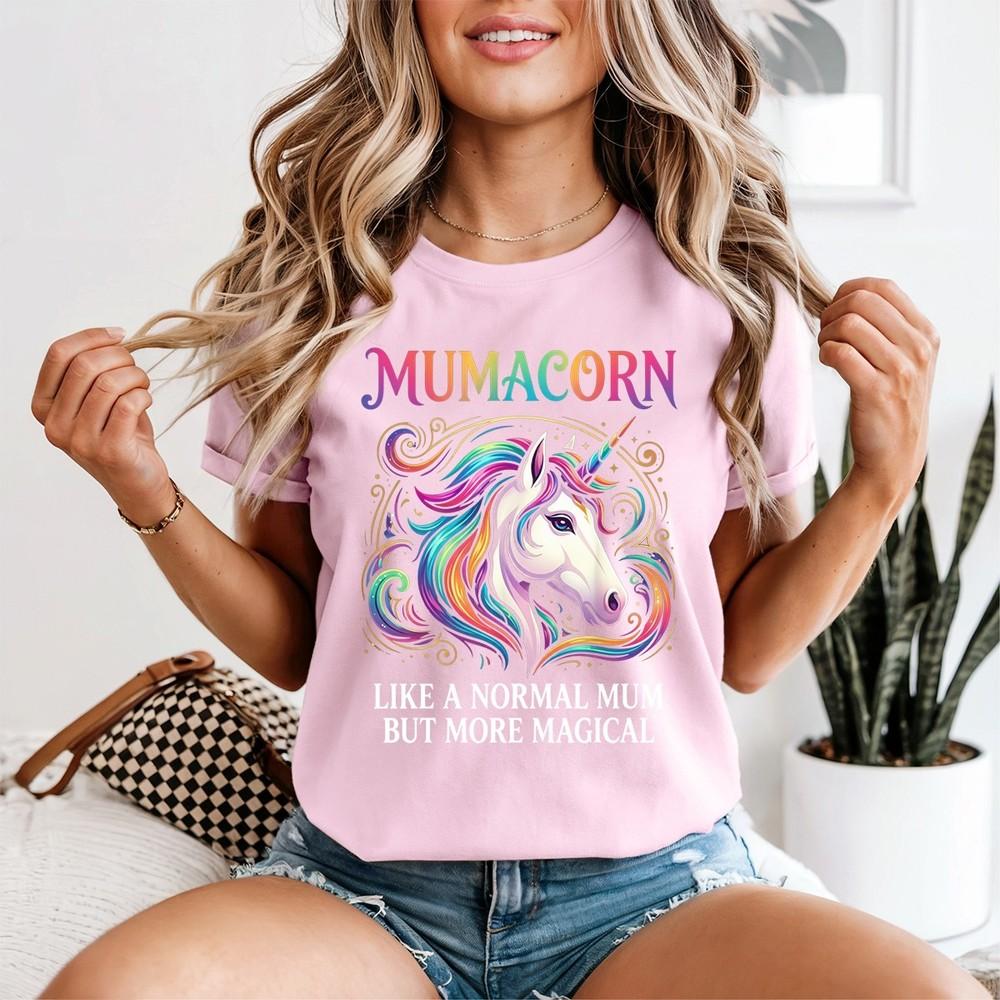 Mothers Day Mumacorn Unicorn Face Unisexs T Shirt For New Mums Apparel