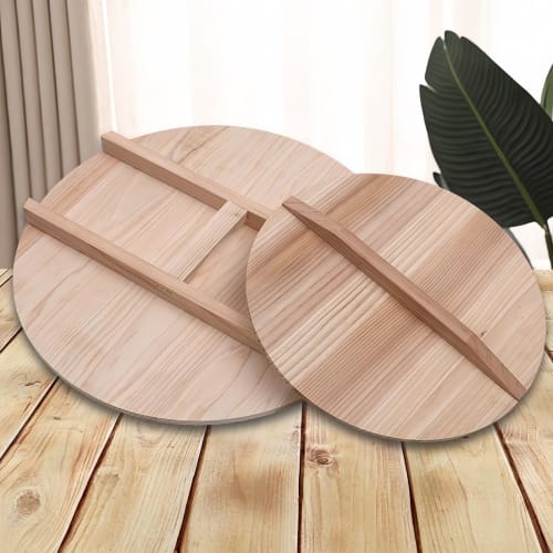 BDHD Original Sawara Wood Lid, 26-65cm [Made In Japan, This Highly Water- and Moisture-resistant Lid Complements Your Open-fire Pot. Crafted To Mainta