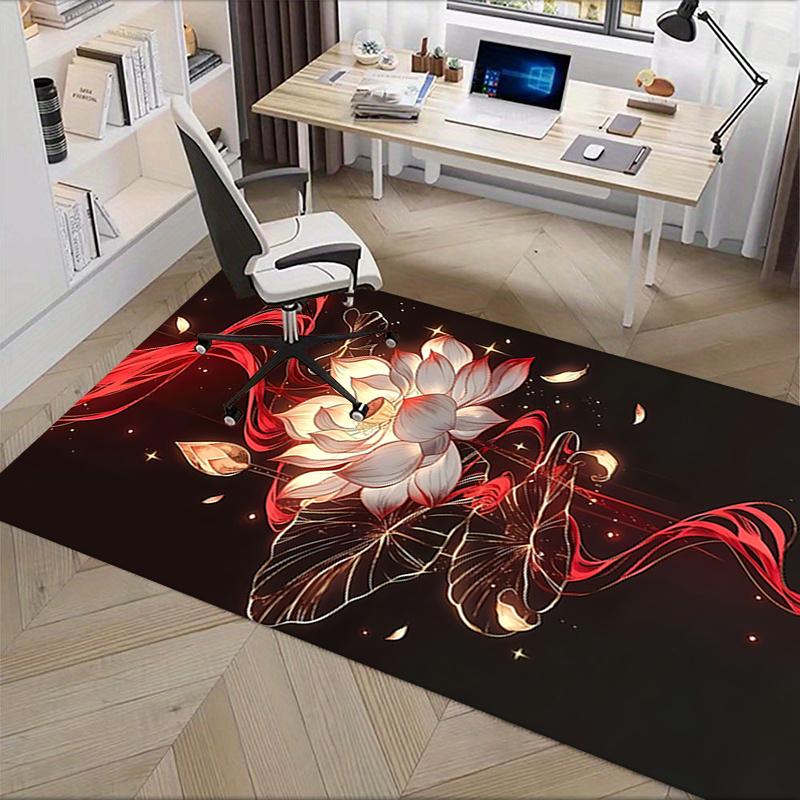 Lotus Chair Mat Office Carpet Oversized Rug for Home Decor, Sofa Carpet, Office Flooring, Gift Idea Suitable for Bedroom, Living Room