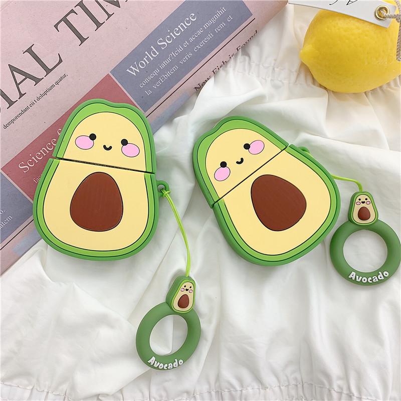

For Airpods Pro 3 2 Case Cute 3D Avocado Fruit Silicone Protective Earphone Cover for Airpods 4 3 2 1 Case Cover Funda for airpods 1 or 2 зелёный