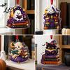 Reading Themed Window Hanging Halloween Ghost Ornament, Acrylic Holding Book Pumpkin Bookshelf Ornaments Black Cat Mummy Decor, 2D Cartoon Bookish