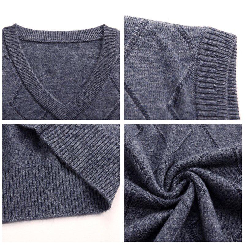 Mens Sweater Autumn Winter Sweater V -Neck Sleeveless Vest Pull Homme Knitted Cashmere Wool Pullover