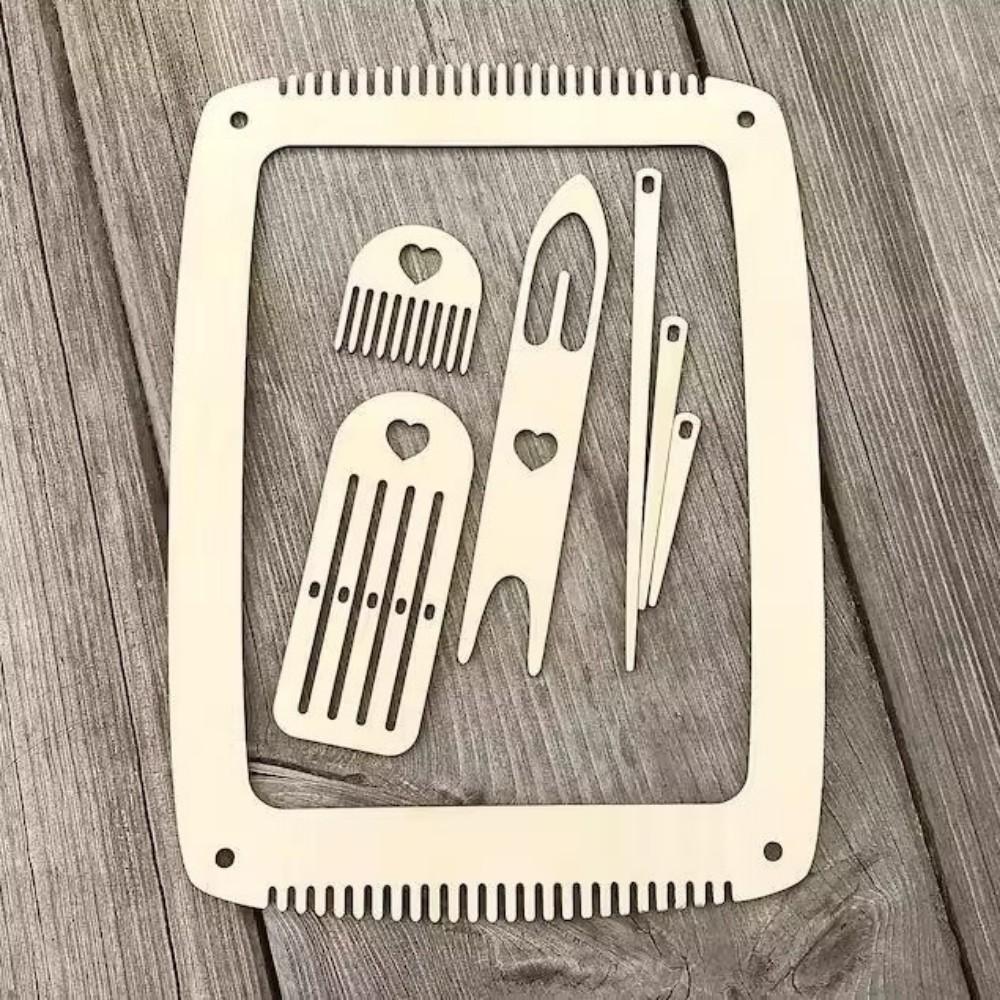 

Wooden Weaving Looms Kits DIY Coaster Knitting Loom Hand Knitted темные хаки