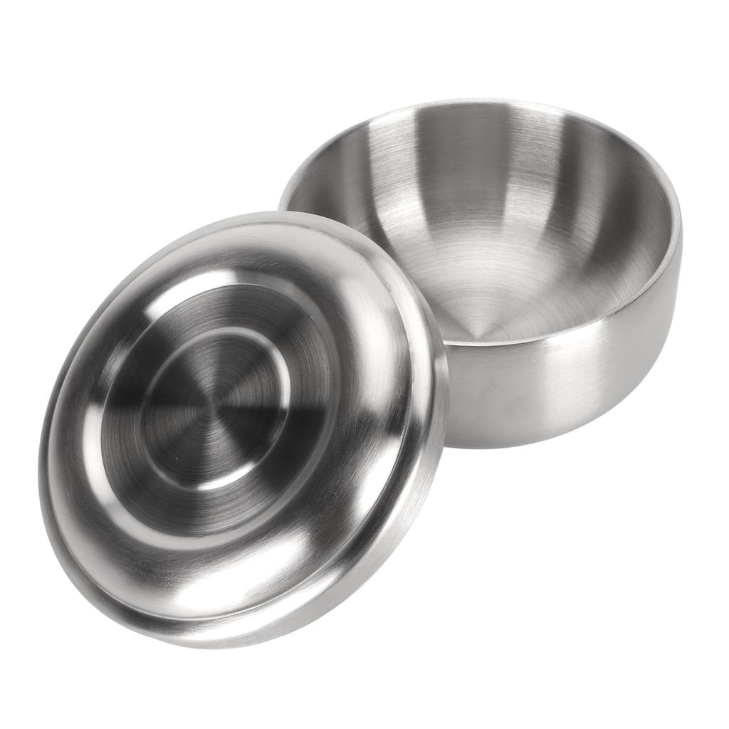 Beard Shave Bowl Comfortable Touch Anti Slip Stainless Steel Durable Stylish Look Face Mask Bowl with Lid for Home