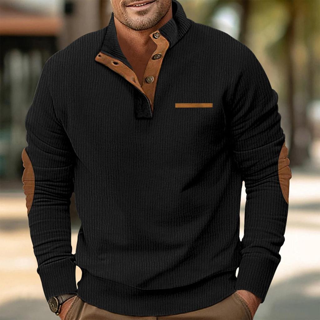 Frühlings- und Herren-Sweatshirt mit Stehkragen ist ein lässiges Outdoor-Pullover-Oberteil