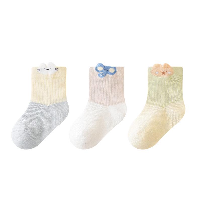 Spring Baby Mesh Cotton Socks - Seamless Small Ear Design for Boys and Girls