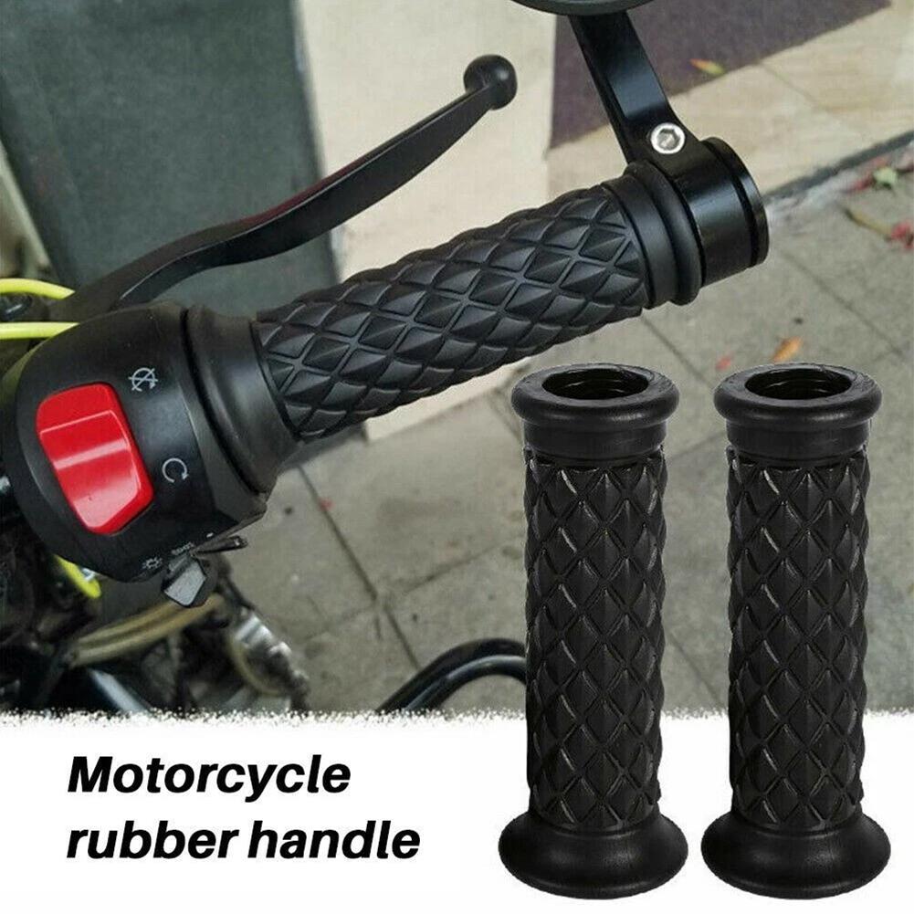Classic Motorbike Handle Bar Vintage Rubber Moto Hand Grips For Yamaha Honda Suzuki Harley Cafe Racer Motorcycle Grip