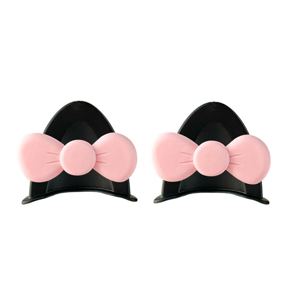 2Pcs Cute Motorcycle Helmet Bear‘s ’Ears with Bow Motocross Electric Bike Helmet and Car Steering Wheel Decroation Accessories Driving Styling