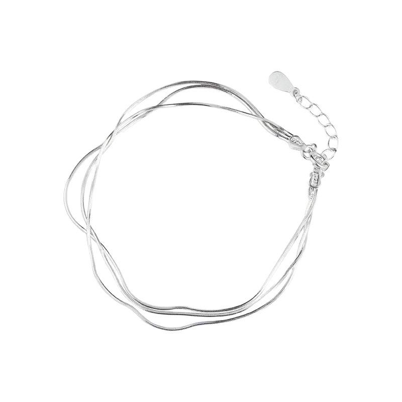 Korean Minimalist Three-Layer Snake Bone Chain Bracelet for Women - Chic Niche Design, High-End Fashion Jewelry