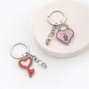 1 Pair Stylish Acrylic Magnetic Heart Pendant Keychain Couple Accessories Lightweight Keyring Valentines Day Gift