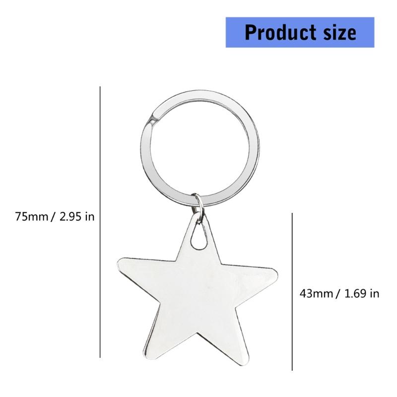Star Shaped Keychain For Men Sturdy Alloy Metal Key Ring Accessory Stylish Pocket Decors Gift For Birthdays