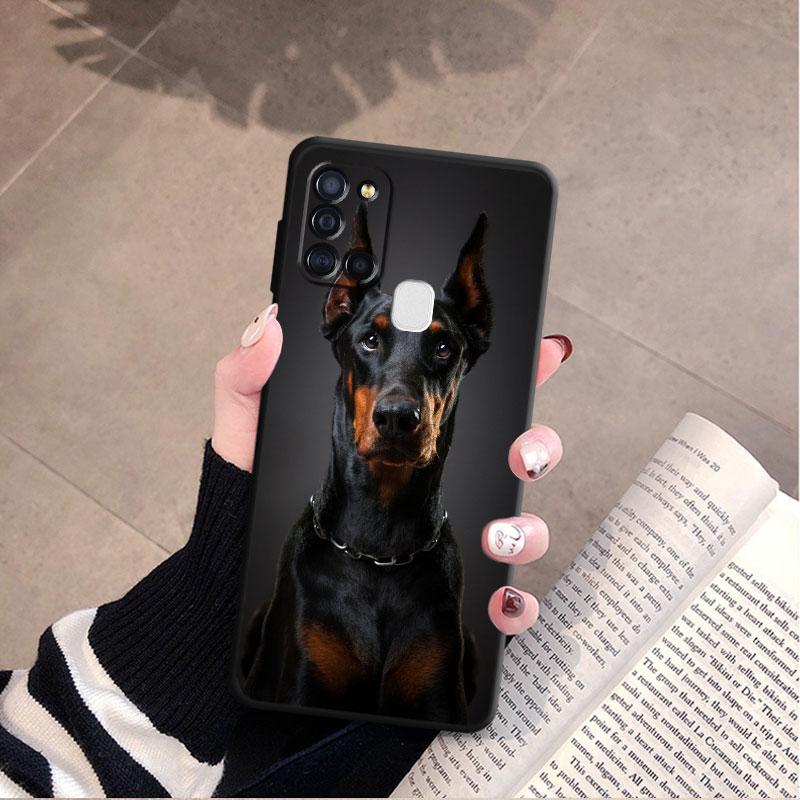 Silikontelefondeksel for Samsung Galaxy A03 Core A04 A03s A04s A20e A02s A10s A40 A10 A50 A70 A02 A01 Animal Doberman Dog Cover