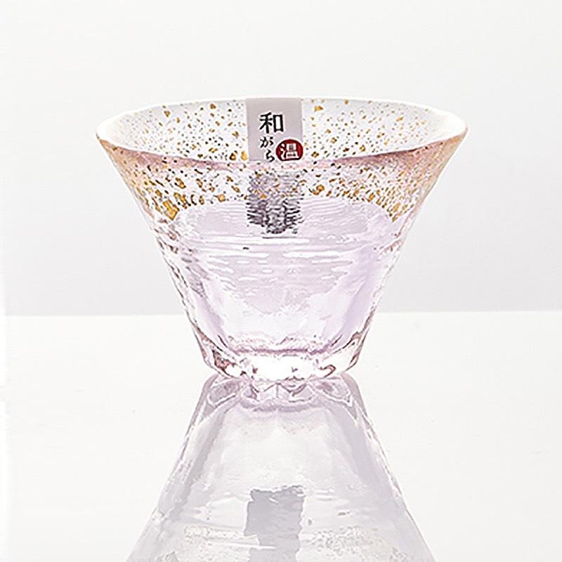80ml Japanese Oriental Sasaki Mount Fuji Cherry Blossom Cup Handmade Gold Foil Sake Cup Glass Cold Wine Cup Small Tea Cup Gifts 80ml розовый