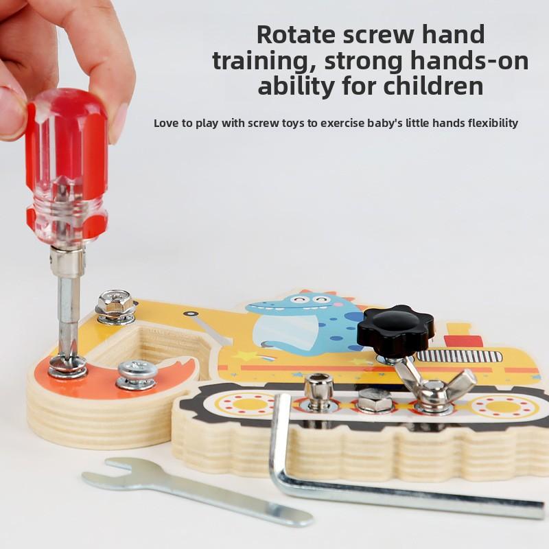 Non-Toxic Montessori Screw Driver Board Educational Sensory Toy Preschool Wooden Toy Wooden Educational Toys Fortoddler Skill Learning Toy