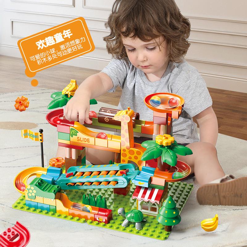 Feile Compatible LEGO Duplo Large Brick Xylophone Slide Ball Children's Educational Toy