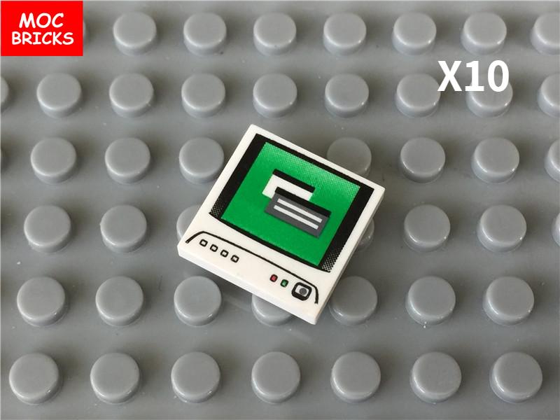 MOC Bricks DIY Printed Tile 1x1 1x2 2x2 2x3 1x4 Solar Panel Gauge Map Compass Assembled Building Block Accessories Kids Toy Gift