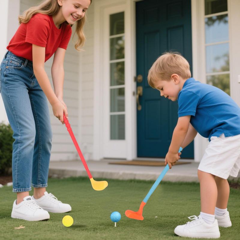 Kids Golf Clubs Toddler Outdoor Toys Golf Interactive Family Bonding Game for Backyard Garden Indoor Outdoor Preschool Sports