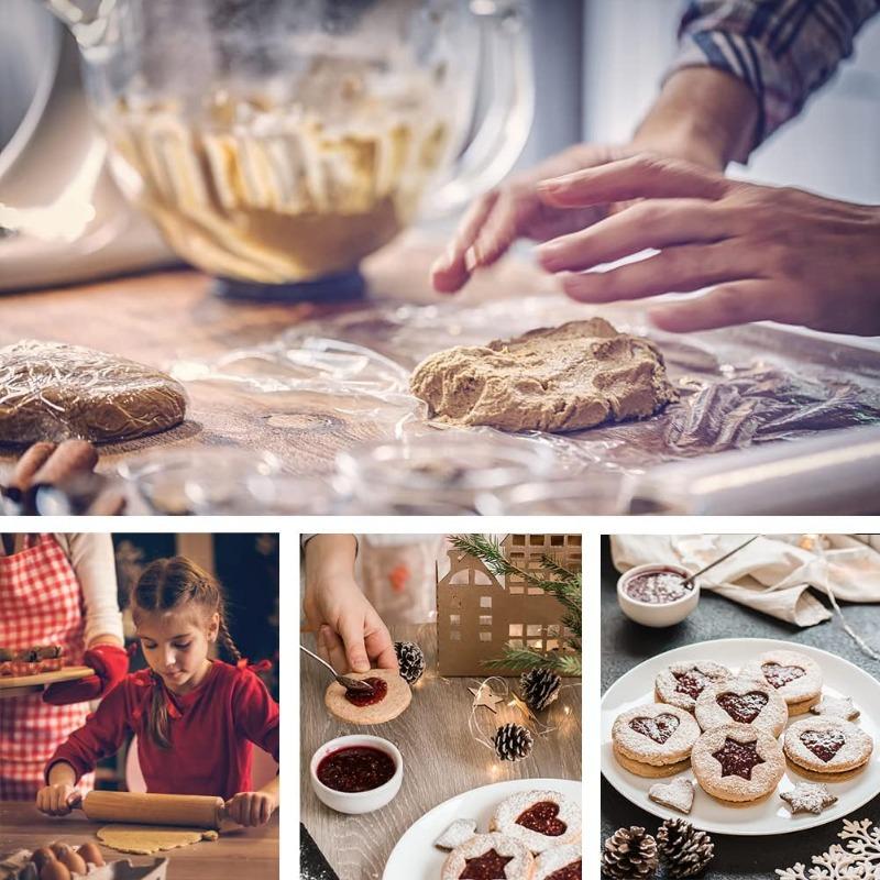 9pcs/set Stainless Steel Easter Cookie Mold Jam Hollowed Out Flip Sugar Cookies Christmas Cutting Mold Baking Tools