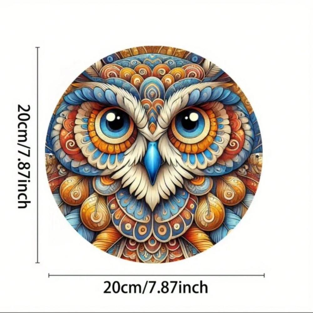 Owl Art Metal Tin Sign Waterproof Rustproof Wall Decor for Home Office Gift