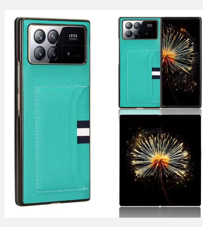 Чехол-книжка с полной защитой, Роскошная PU-накладка для Xiaomi Mix Fold 3, Встроенный кардхолдер, Жесткая задняя крышка из поликарбоната