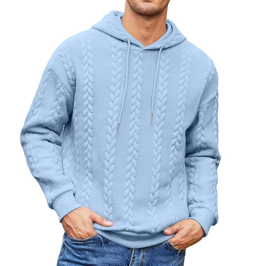 Men's Casual Color Hoodie Long Sleeve Pullover Sweatshirt