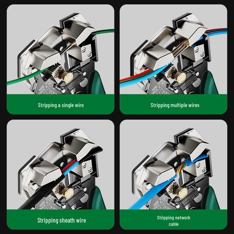 Electrician Multifunctional Wire Stripper & Cutter Pliers, Industrial Grade Crimping Tool
