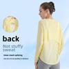Women's Breathable Long Sleeve Round Neck Yoga Top - Slim Fit Running Fitness T-Shirt
