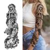 1 Sheet Full Arm Temporary Tattoos For Women Adults Men Spartan Warrior Realistic Fake Knight God Zeus Tattoo Sticker Fashion