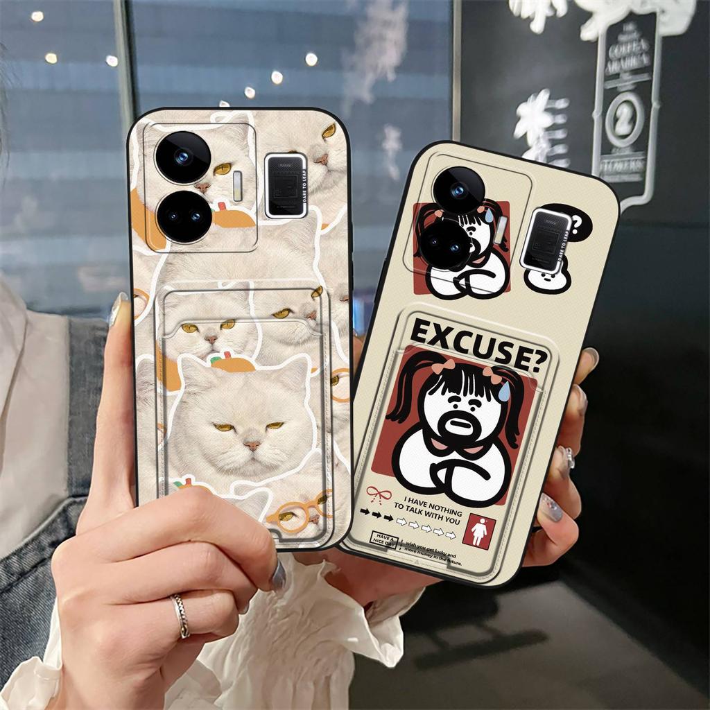 Waterproof Card Bag Phone Case For OPPO Realme GT NEO5/240W/Realme GT3 Fashion Design Dirt-resistant Cover Cartoon Cute